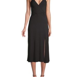 Soci V-Neck Midi Dress - Black